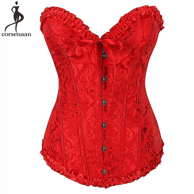 Dropshipping Cheap Price Corset Lace Up Bustier Top Overbust Boning Gothic Gorset Plus Size Floral Korsett For Women Sexy Outfit