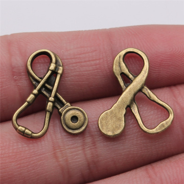 WYSIWYG 20pcs/lot Medical Stethoscope Charms For Jewelry Making 16x20mm Antique Bronze Color Jewelry Accessories