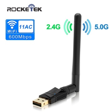 Rocketek 600Mbps Dual Band Wireless Lan USB WiFi adapter RTL8188CU Wi-Fi Ethernet Receiver Antenna Dongle 2.4G 5G for Pc Windows