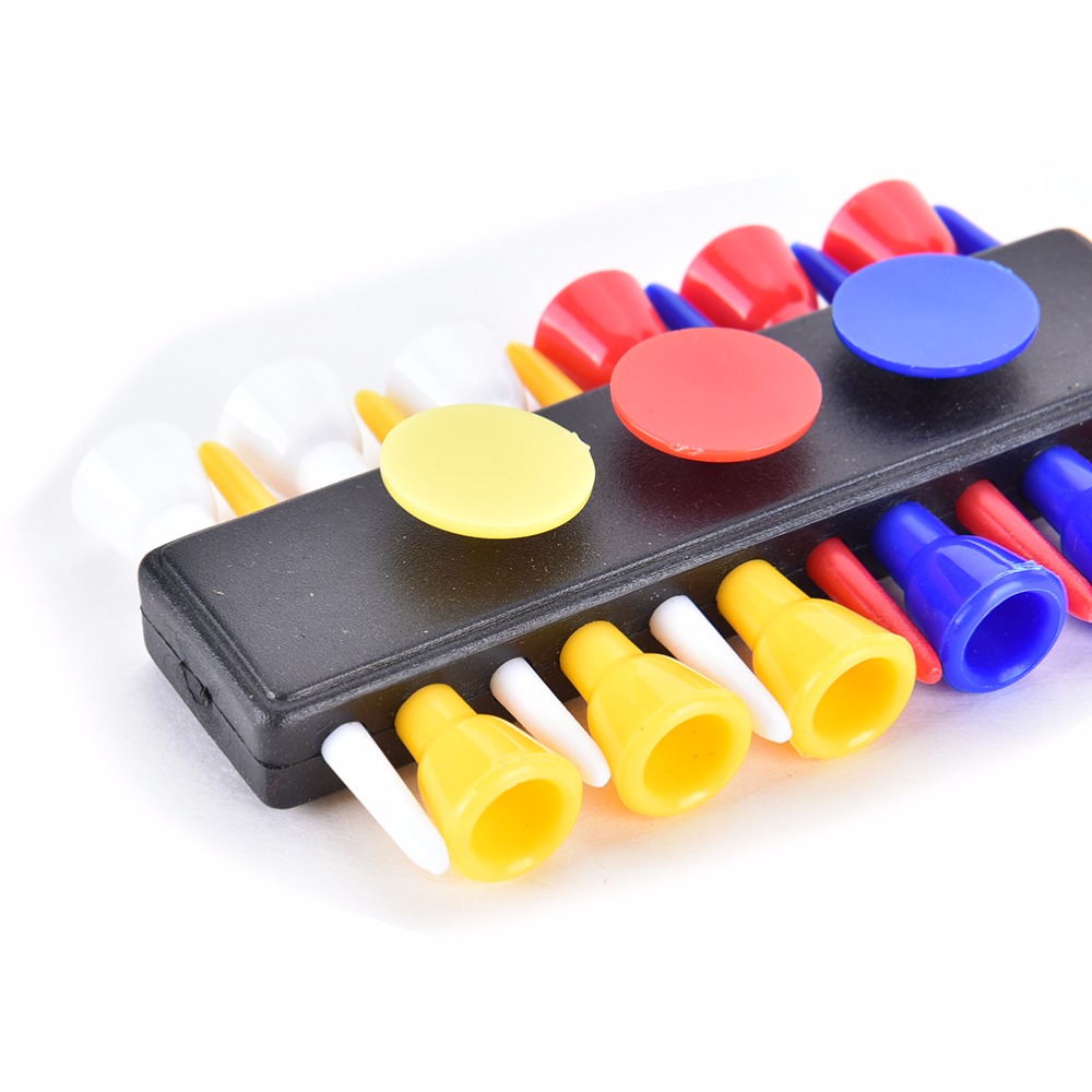 Plastic Golf Tee Holder Carrier With 12 Plastic Golf Tees With 3 Ball Markers + Keychain Hot Sale