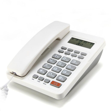Desktop Corded Telephone Landline Phone with Calculator, Hands-Free Dialing, LCD Display, Adjustable Volume & LCD Brightness