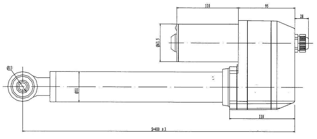 ZGZQ03 dc linear actuator / dimension