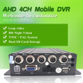 Double SD card vehicle video recorder ahd 1080p 4-channel mdvr black box traffic monitoring host supports English / Russian