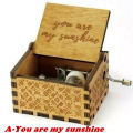 AA Brand New Wooden Music Box Mom Dad Daughter -You Are My Sunshine Engraved Toy Kid Gift