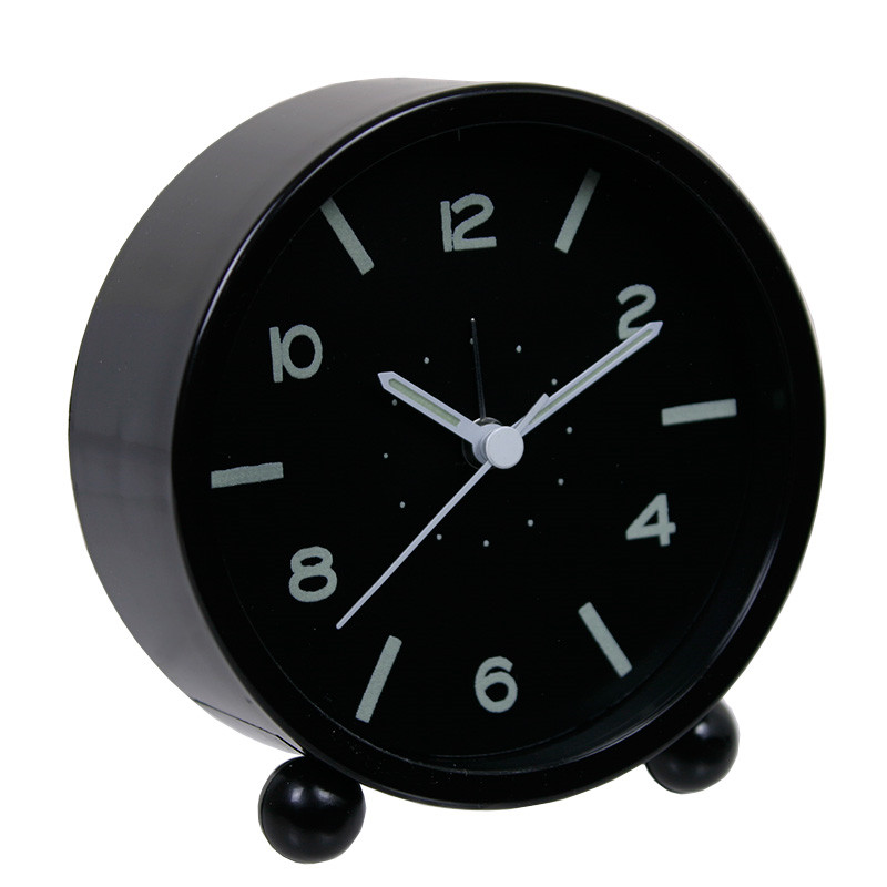 Creative Circular Alarm Clock With Nightlight Office Desktop Needle Quartz Luminous Silent Bedside Alarm Clock Christmas Gifts