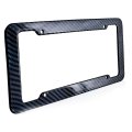 New2pcs License Plate Frame Carbon Fiber Plastic License Plate Frame Bracket With Standard Screw Kits Universal Fit for Cars Top