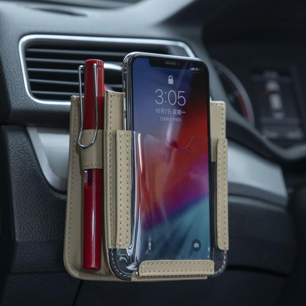 Car Air Vent 4 Pocket Organizer Storage Container Bags Box Car Mobile Phone Holder Car Stowing Tidying Auto Interior Accessories