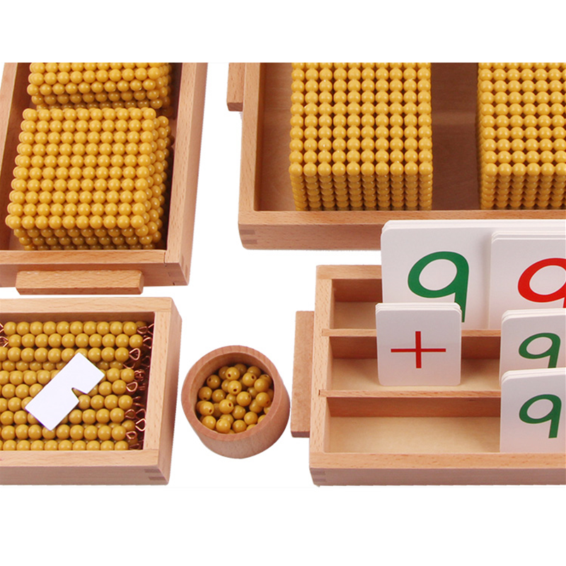 Montessori Kids Toy Baby Decimal Base Bank Game Set Montessori Materials for Decimal System Practice Math Toy Educational Toys