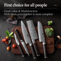 XINZUO 5 PCS Kitchen Knife Sets 67 layers High Carbon Damascus Stainless Steel Knife Cleaver Chef Utility with Pakka Wood Handle