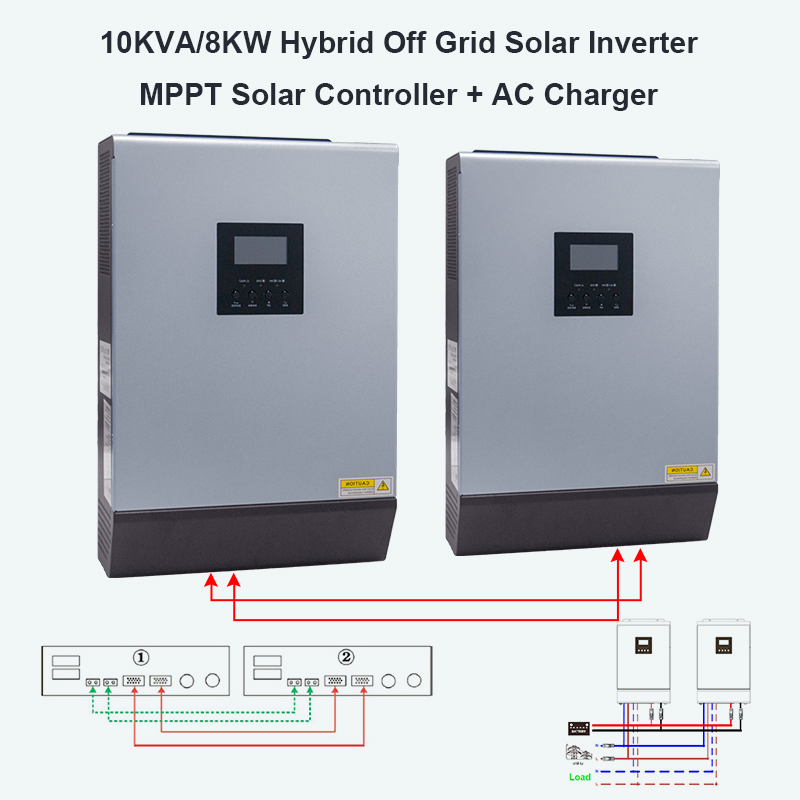 Solar Inverter 8000W 60A MPPT 10KVA Off Grid Inverter 48V 220V Pure Sine Wave Hybrid Inverter 60A Battery Charger