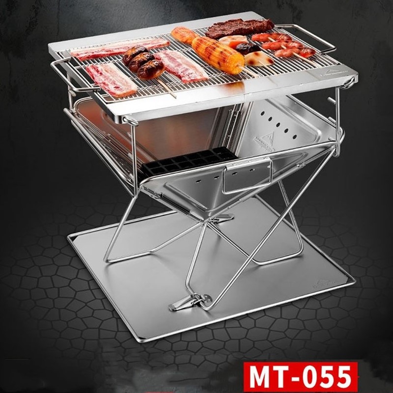 MT-055 BBQ Grill Stove Folding BBQ Stove Cookware Set Barbecue Grill Stove for Outdoor Camping Backpacking Barbecue Picnic