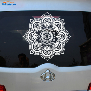 Plump And Delicate Mandala Flower Car Window Door Stickers Removable Cool Art Decals D42