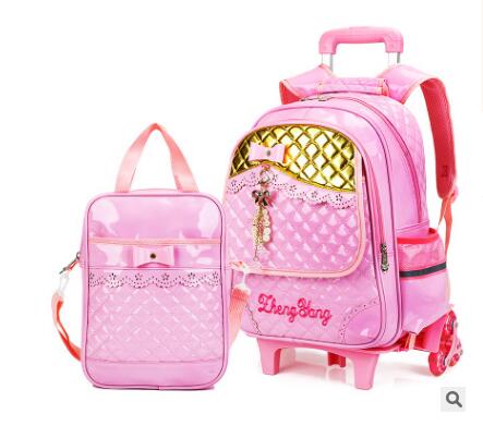 school bag with wheels for girl s kid's luggage Rolling Bags wheeled Backpacks for Girls School Trolley backpack bag for girls