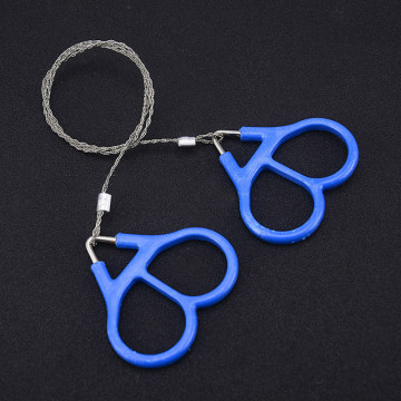 Stainless Steel Hand Pocket Chain Wire Saws Portable Survival Cutting Tools Camping Handsaws Blue 65cm