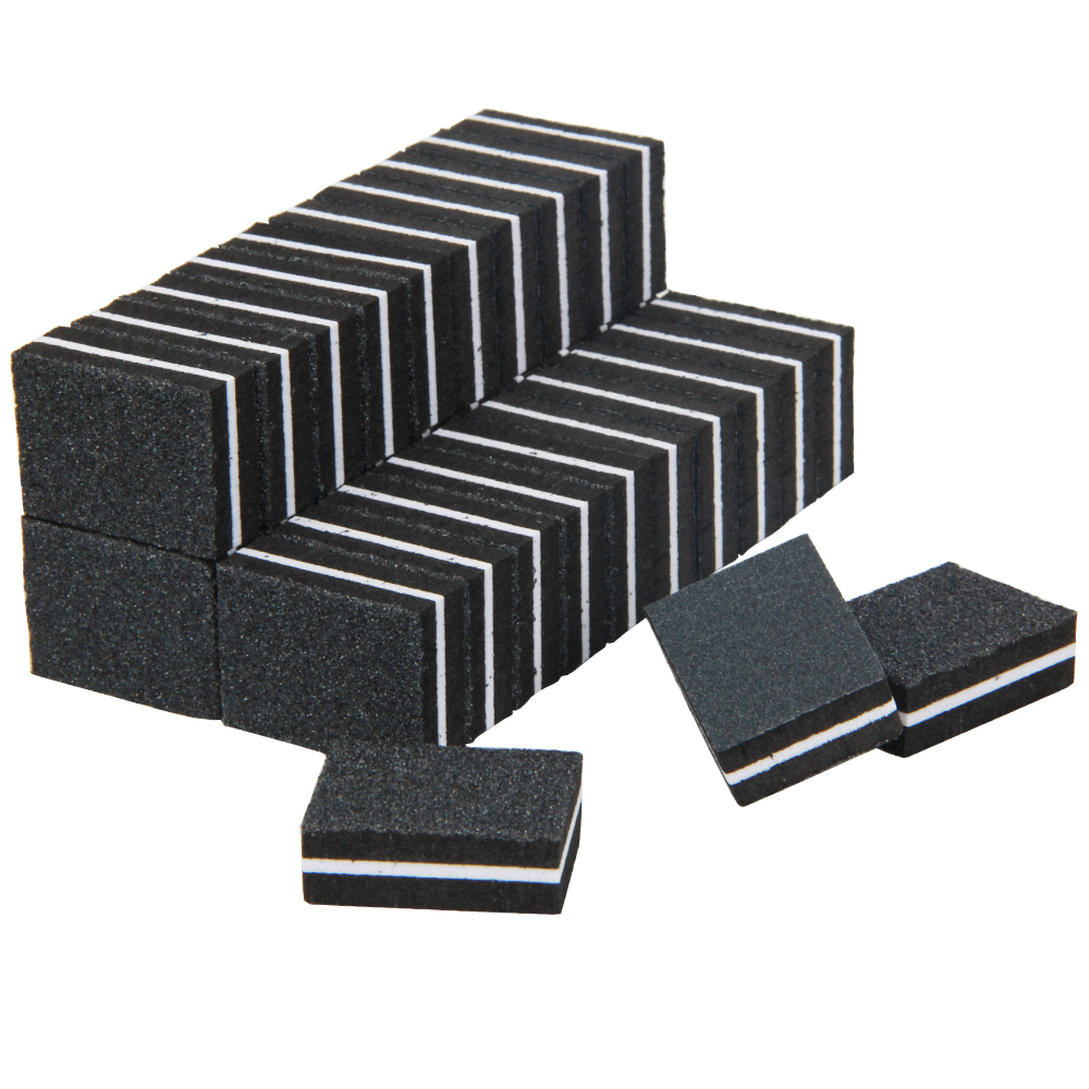 20Pcs Black Nail Buffer Block Professional Sponge Mini Nail File 100/180 Double Side Sandpaper Nail UV Polisher Manicure Tools
