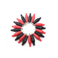 20PCS/lot 35MM Medium Size Metal Alligator Clip Electrical Clamp for Testing Probe Meter with Black and Red Plastic Boot