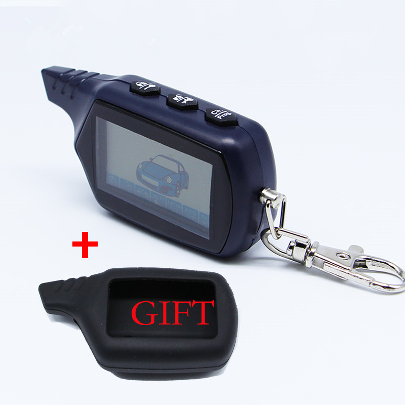 B9 LCD Remote Controller Keychain +silicone case For StarLine B9 Key fob chain twage starline B9 auto alarm system