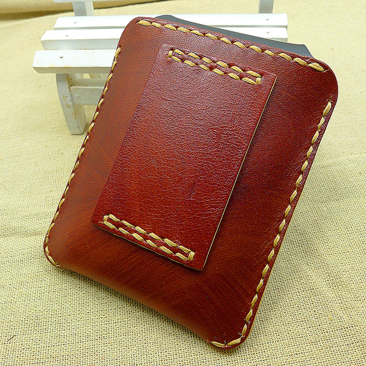blongk Ultra Thin Waist Bag Genuine Leather Waist Pack Small Fanny Pouch on Belt Hand-made Credit Card Holder Case Men Women S90
