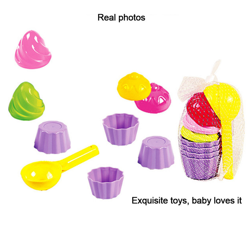 Baby Beach Toys Early Educational Bath Toys Small Cake Mould Spoon Ice Cream Pudding Beach Play Sand Snow Play Water Toys