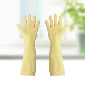 Dishwashing women's waterproof latex winter gloves women velvet home washing clothes sleeve long household rubber gloves