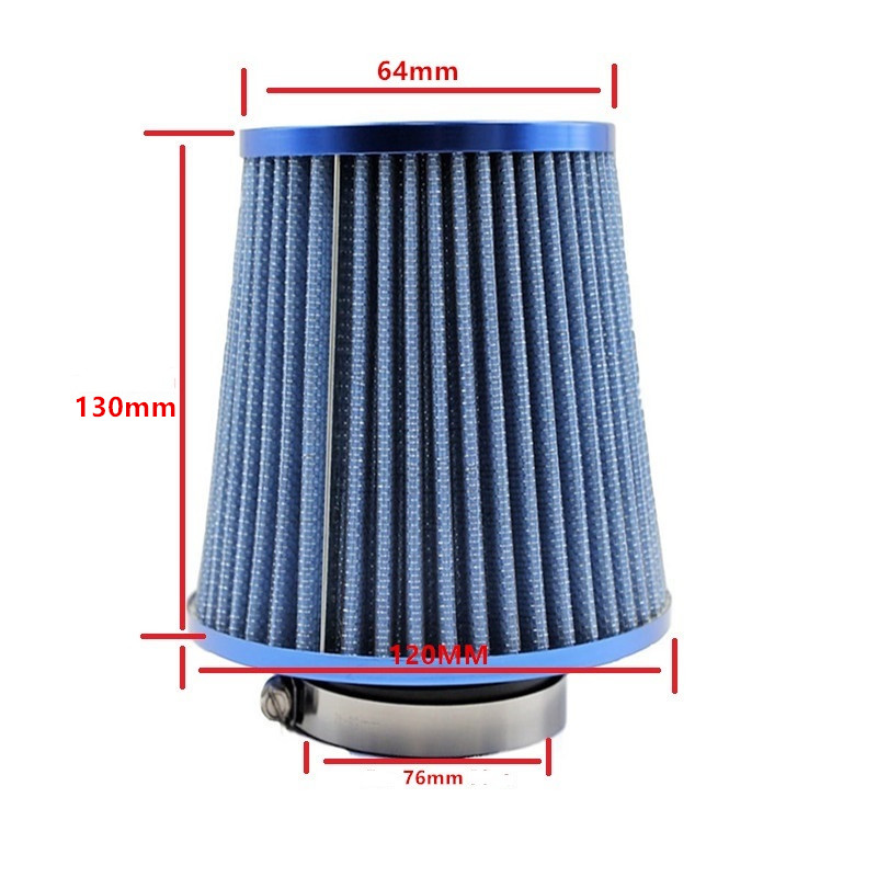Universal Car Air Filters Performance High Flow Cold Intake Filter Induction Kit Sport Power Mesh Cone 55MM to 76MM