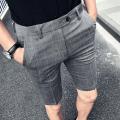 28-36 Pocket Side Zipper Fly Streetwear Plaid Suit Shorts Men Formal Casual Men's Shorts Summer Workout Officewear Shorts Male