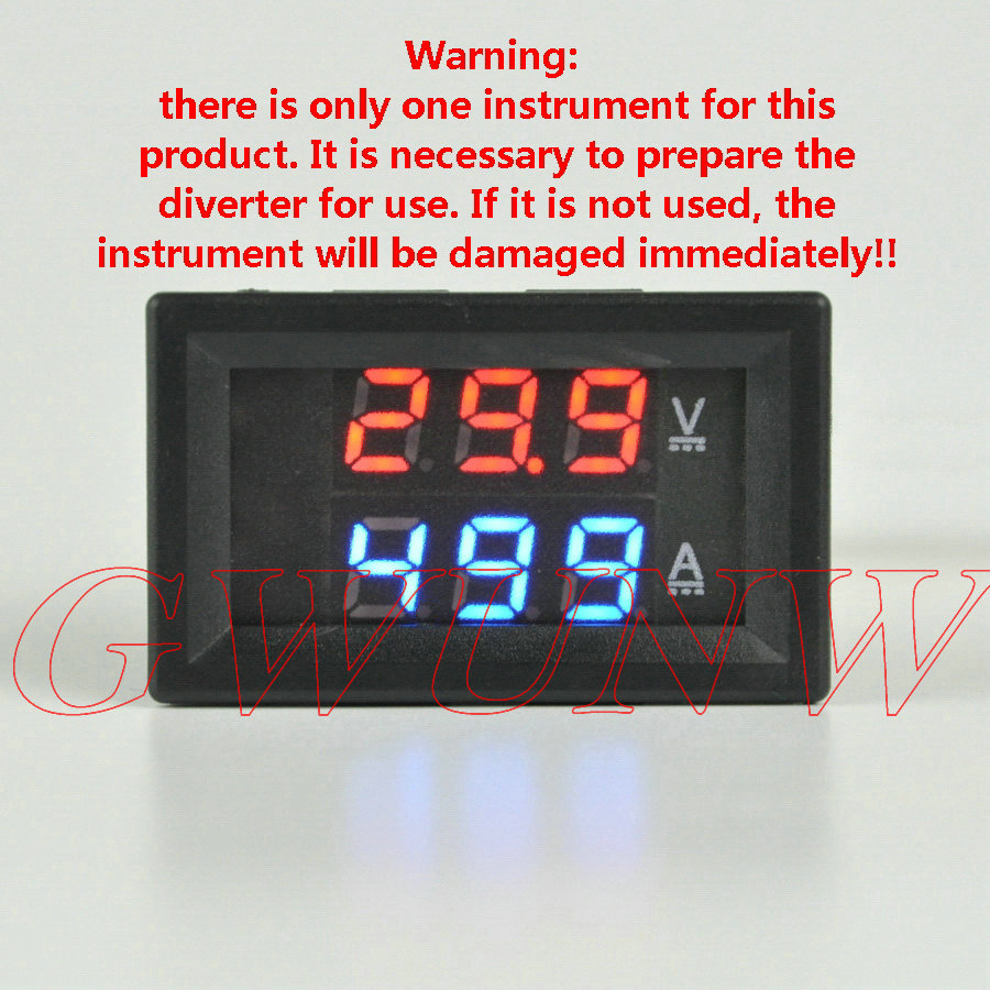GWUNW BY32A 200V 20A-500A DC Voltage Ammeter Current Tester Meter Voltmeter Dual LED Display [***Must have a shunt to use***]