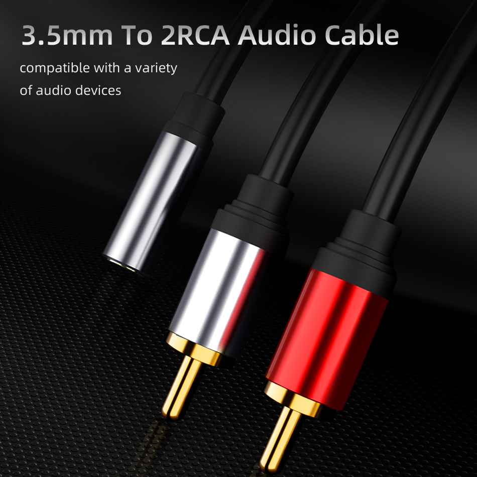 Robotsky RCA Cable 2 RCA Male to Female 3.5mm Jack Adapter Audio Aux Cable For MP3 Edifer Home Theater DVD VCD 2RCA audio cable