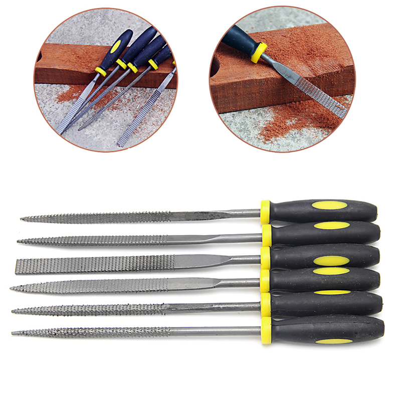 6Pcs/Set 140mm Mini Metal Filing Rasp Needle File Wood Tools Hand Woodworking