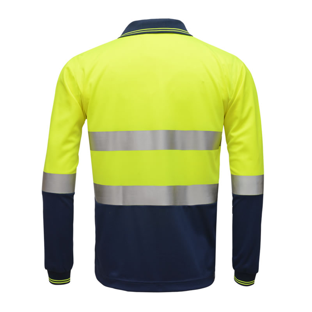 Reflective Shirt Men Safety t Shirt Motorcycle Jersey Motocross Sportswear Clothing Long Sleeve Shirt with Front Buttons