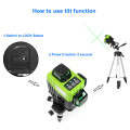 KaiTian 12 Lines 3D Laser Level Tripod Self-Leveling Cross Horizontal 360 Vertical Green Lasers Receiver Beam Line Livella Level