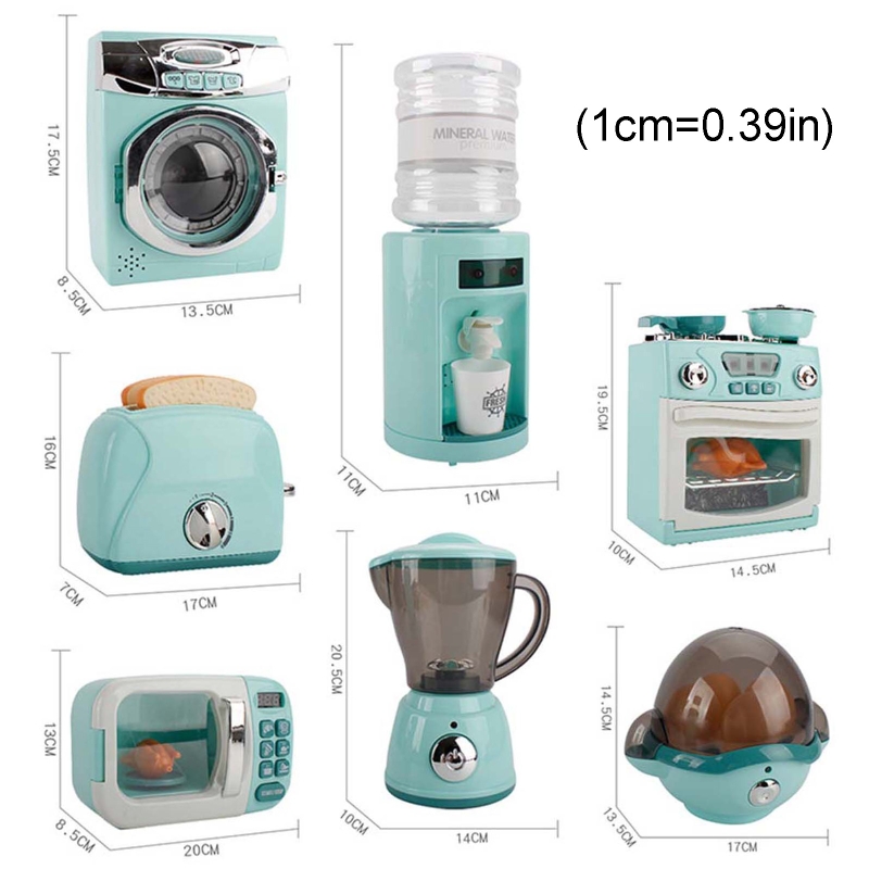 Children Kitchen Toy Simulation Washing Machine Bread Maker Microwave Oven Girls Play House Role Play Interactive Toys Kids G99C