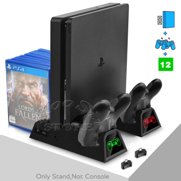 Ps 4 Slim Console Bracket PS4 S Stand 2 Joystick Charger 2 Cooling Fan 12 Discs Holder for Playstation 4 Slim Games Accessories
