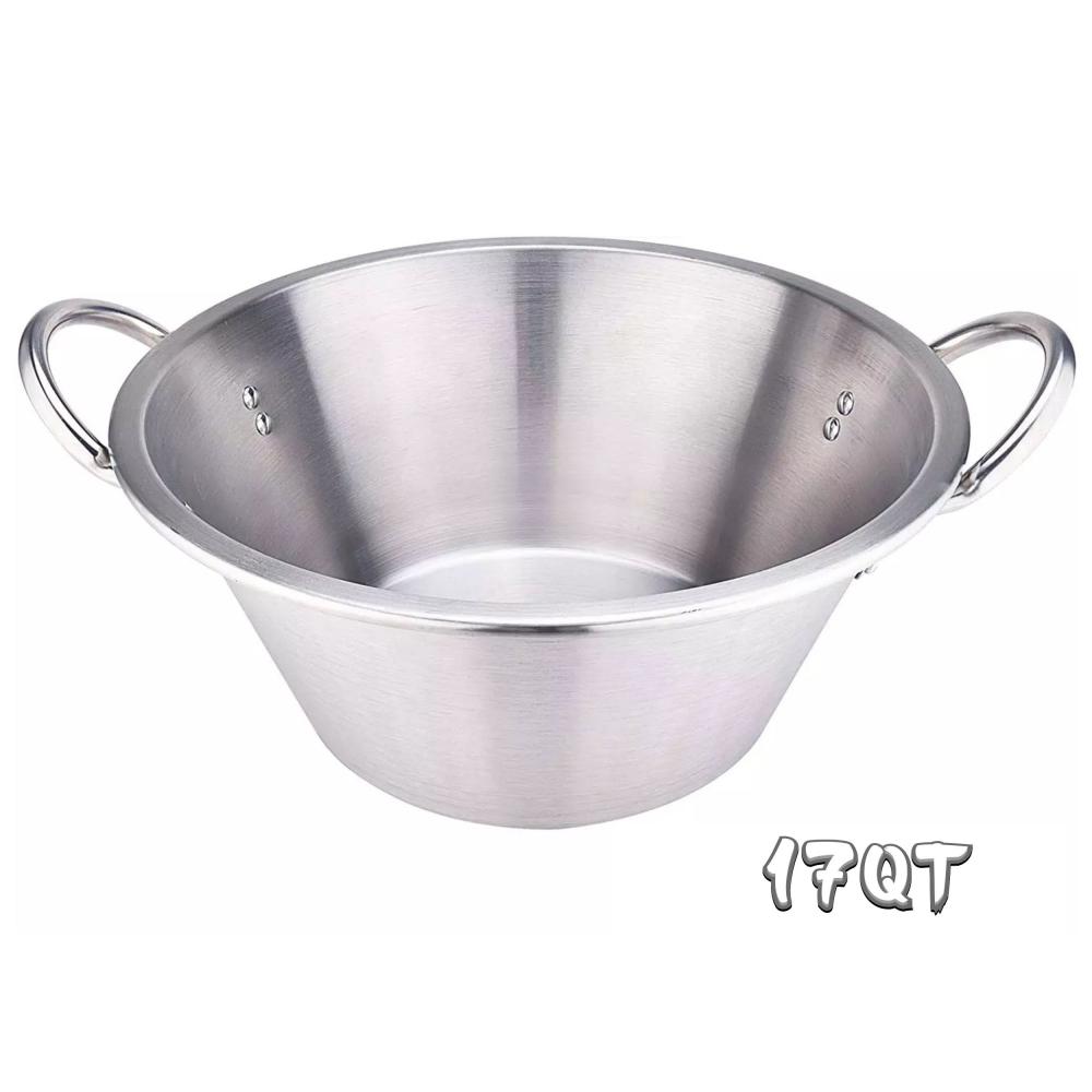 17QT Heavy Duty Stainless Steel Large Cazo Comal