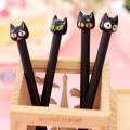 4PCS New Novelty Black Cute Cat Head Gel Ink Pen Promotional Student Gift Stationery School Office Writing Pens Creative Stylus