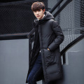 Winter Jacket Men Long Parka Coat Cotton Padded Hooded Windbreaker Outdoor Jacket Black Jacket Zipper Up Slim Fit Big Pockets