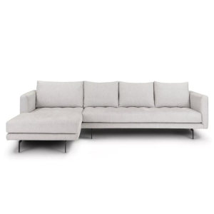 Parker Coconut White Fabric Left Sectional Sofa