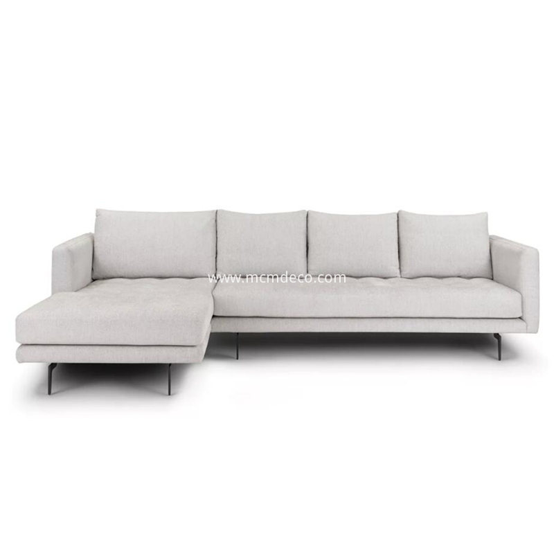 Parker Coconut White Left Sectional Sofa 1