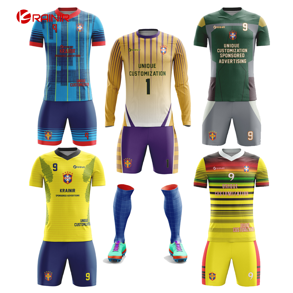 Factory price custom logo 100% polyester fully sublimation printing woman soccer wear jersey uniform set kit for sale