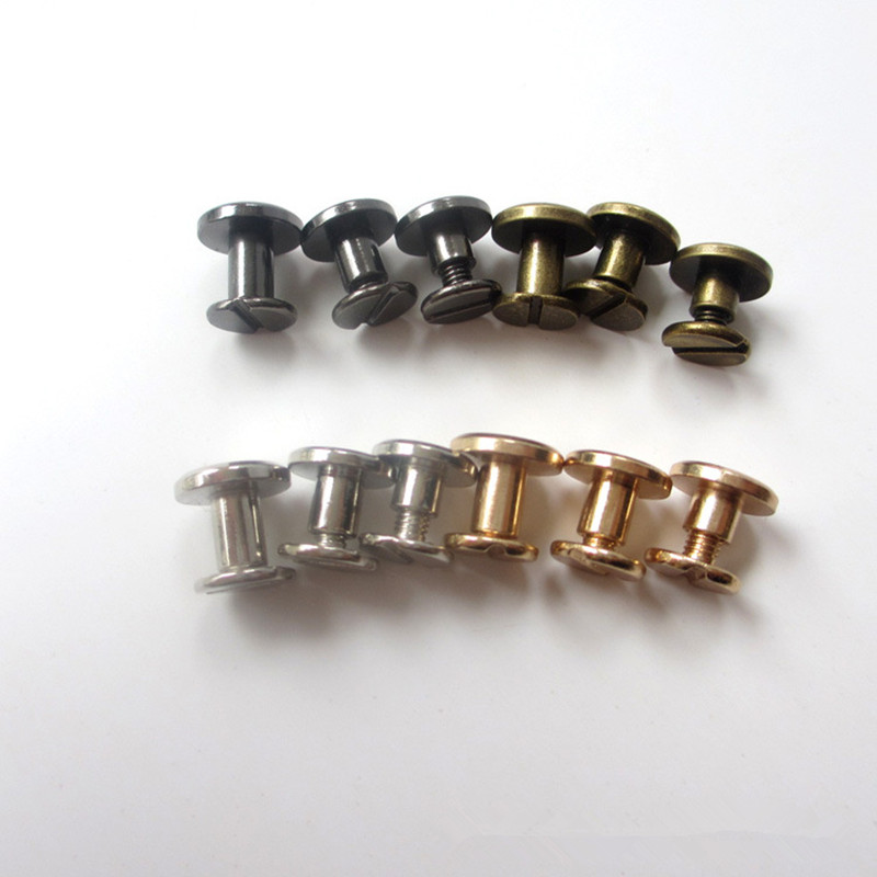 XUNZHE Rivets 5mm/6.5mm/8mm 20pcs Luggage Leather metal Craft Solid Screw Nail Rivet Double Flat Head Belt/strap Rivets