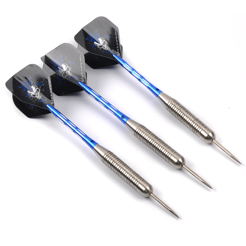 28g Darts Stainless Stell Tip and Marked Aluminum Shaft Darts with Black Skeleton Skull Dart Flight