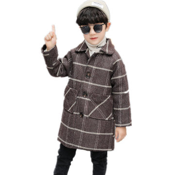 Boys Wool Coat Kids Fashion Plaid Outerwear For Baby Boys Autumn Winter Children Wedding Clothing Jackets Outfits 3 6 8 10 11Yrs