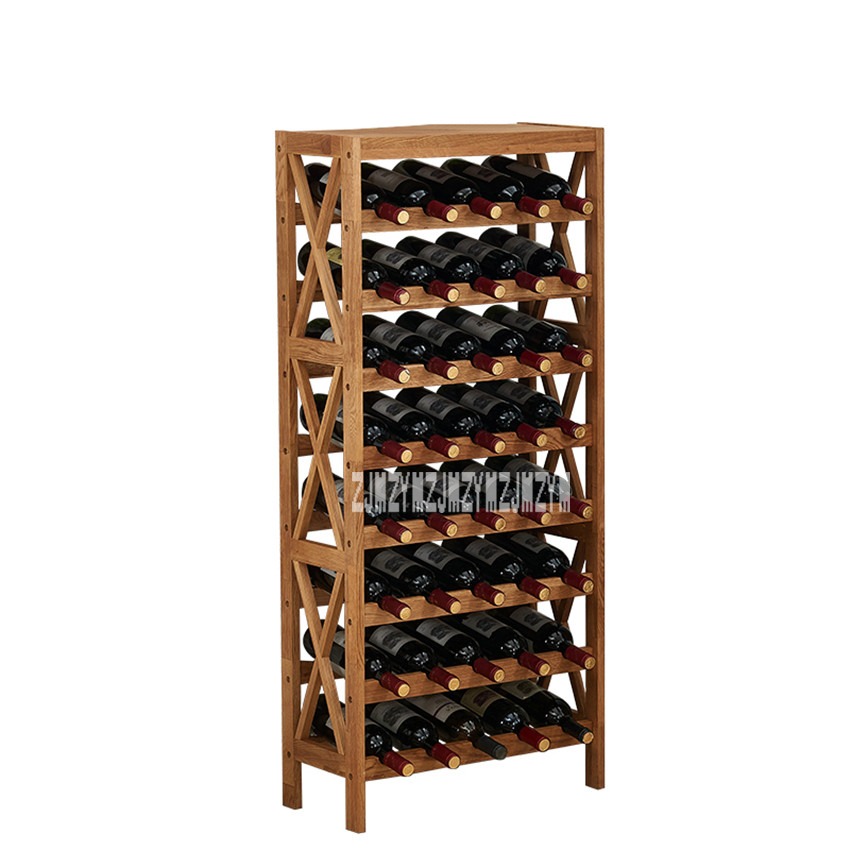 DD01 8-Layer Wine Bottle Rack Wine Holder Wooden Cabinet Creative Wooden Wine Organizer Red Wine Bottle Display Shelf