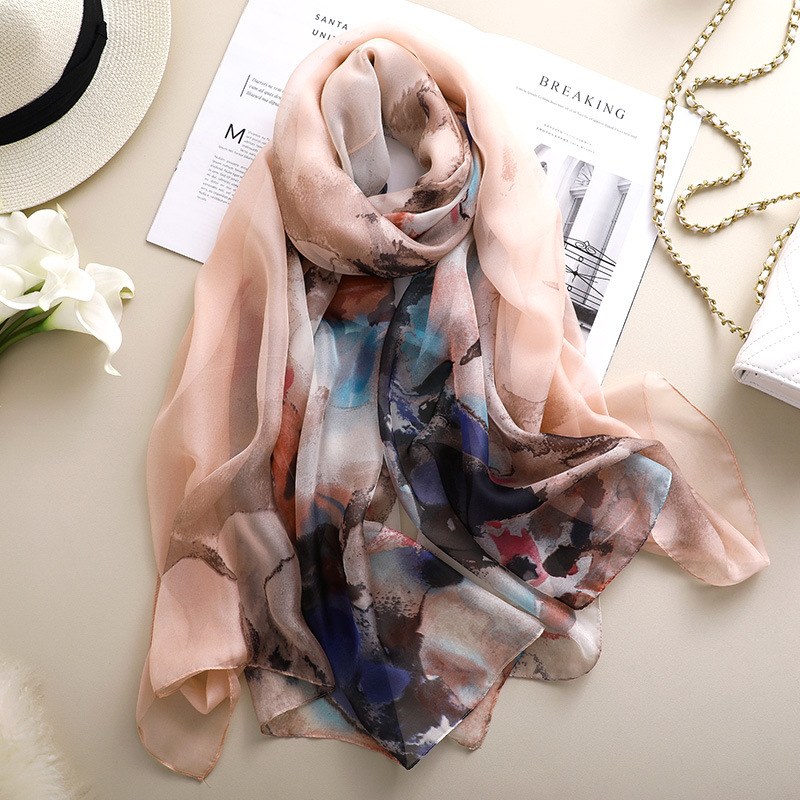 Solid and Print Patchwork Silk Scarves Women 2020 New Brand Designer Shawls and Wraps Large Pashmina Lady Travel Beach Towel