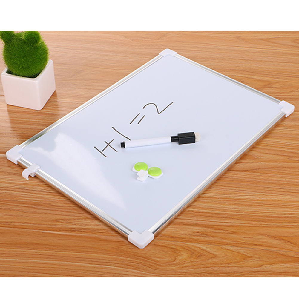 Double Side Whiteboard Mini Drawing White board Office School Writing Board with Pen Magnets Buttons Kids Message Drawing Board