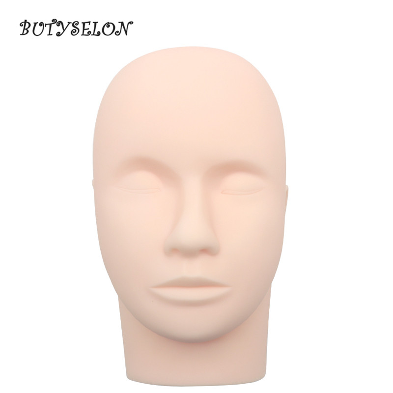 Rubber Practice Training Head Eyelash Extension Cosmetology Mannequin Doll Face Head For Eyelashes Makeup Practice Model
