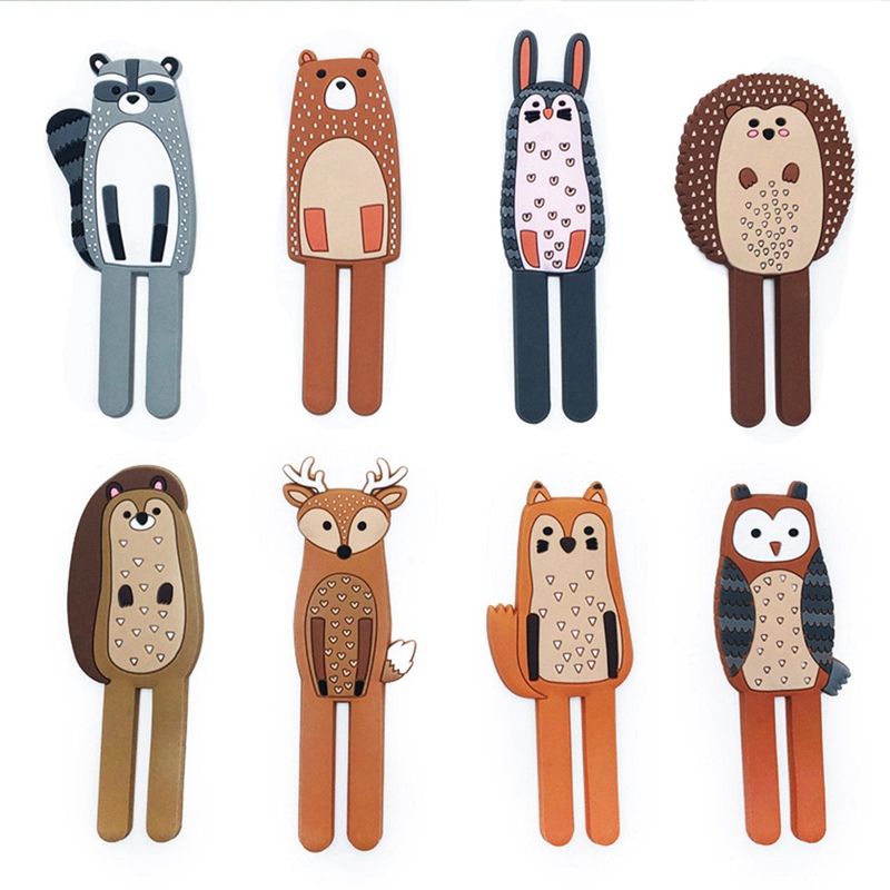 Unique Multifunctional Cute Animals Magnetic Hooks Removable Decorative Fridge Sticker Refrigerator Message Magnet Key Holder