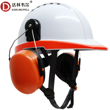 Hard hat with ear protector anti-noise protective helmet Anti-impact construction safety helmet high quality work cap