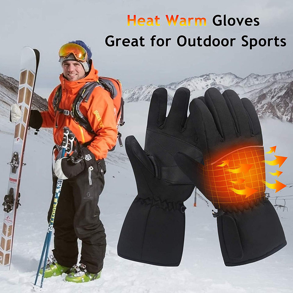 Winter Ski Outdoor Work USB Hand Glove Warmer Electric Heated Gloves Rechargeable Battery Cycling Motorcycle Gloves