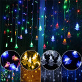 outdoor decorative lamp string AC 220V Window xmas The eaves Railing Christmas Tree Pendant decor LED lamp string belt Tail plug